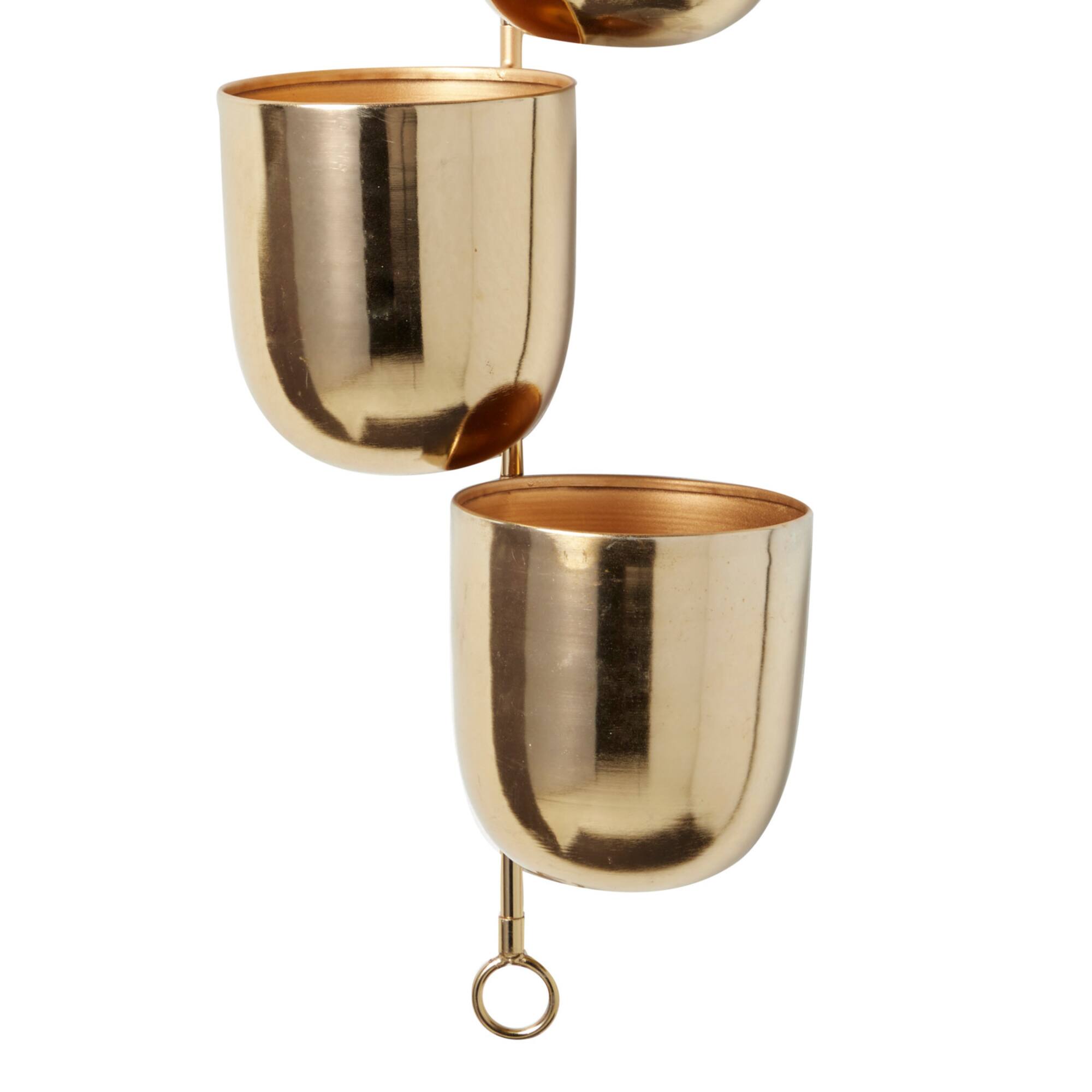 25" Gold Metal Contemporary Wall Planter